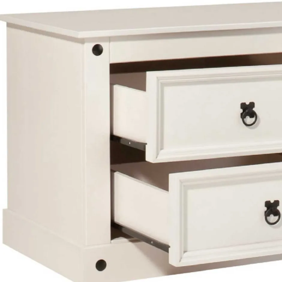 Weißes TV Board im Landhaus Design - Segrino^Wohnen