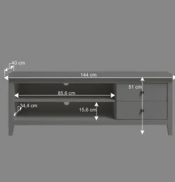 Wohnen Weißes TV Board im Landhausstil - Astinion