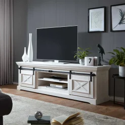 Wohnen Weißes TV Board im Modern Country Style - Kuito