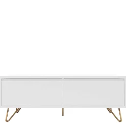 Weißes TV Lowboard mit Klappe & Schublade - Marmore^Wohnen Discount