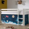 Kinder Wohnen Weltall Spielbett Hochbett in Weiß - Obbo
