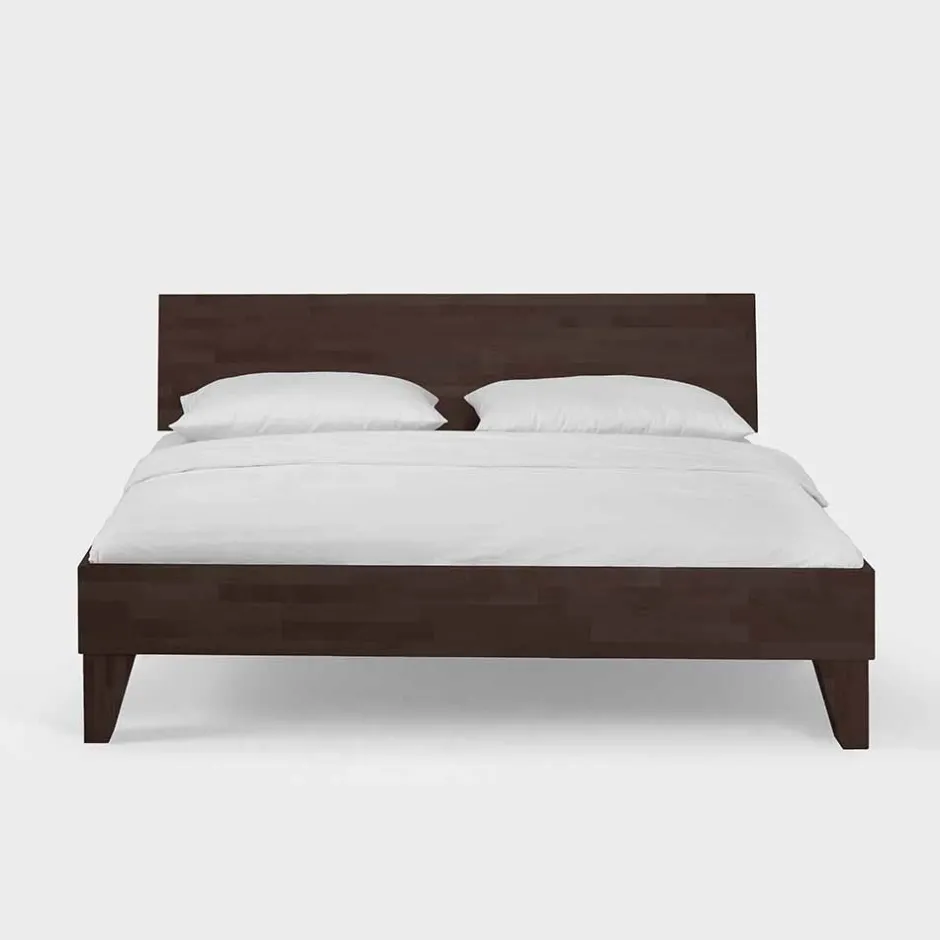 Wengefarbiges Holzbett Careful aus Buche massiv lackiert^Wohnen Best