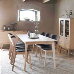 Wohnen White Wash Eiche Essgruppe Retro - Pessoa (siebenteilig)