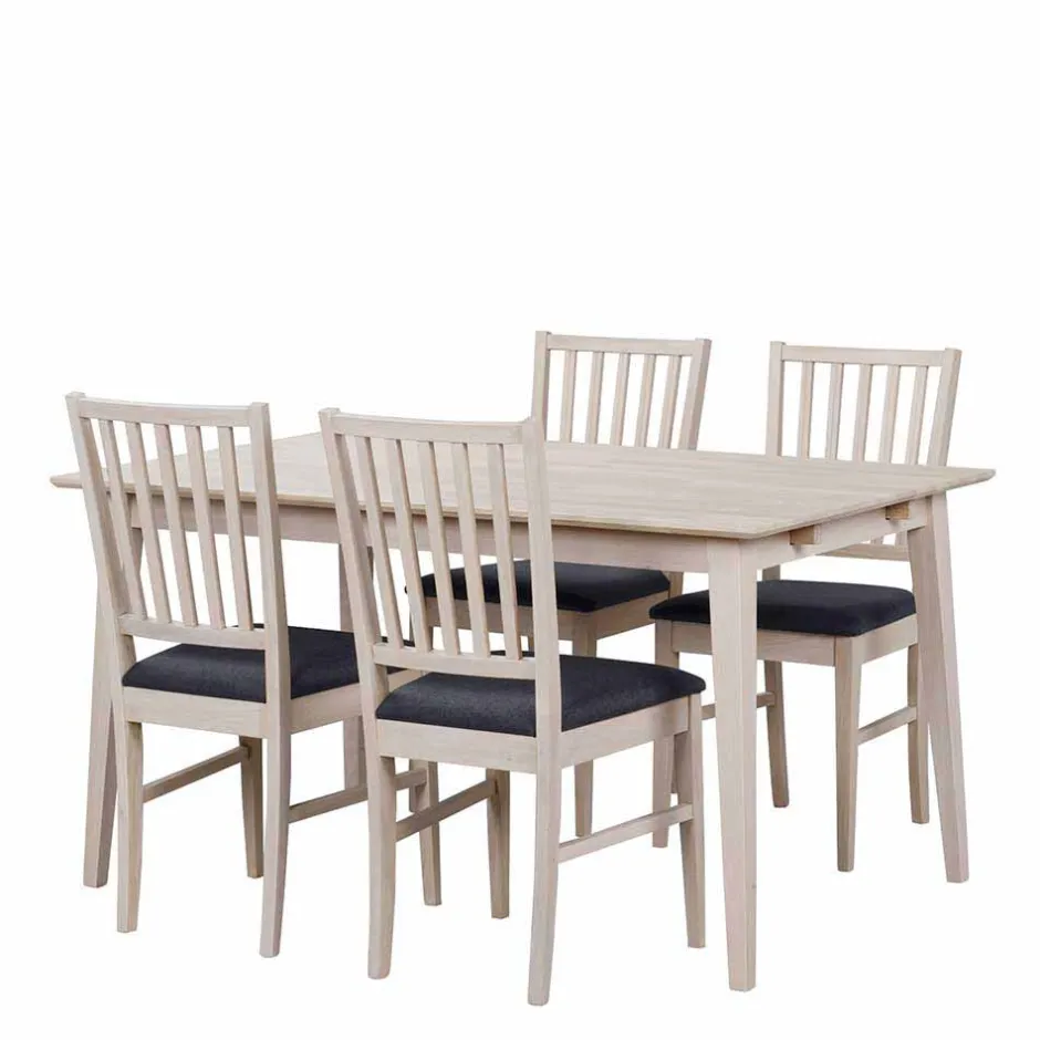 White Wash Esstischgruppe aus Eiche - Pessoa (fünfteilig)^Wohnen Best