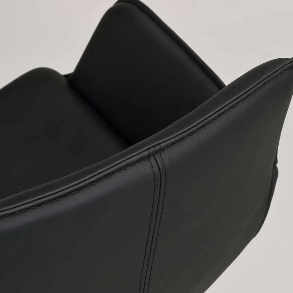 Wohnen White Wash Tisch & Lederstühle - Senatau (siebenteilig)