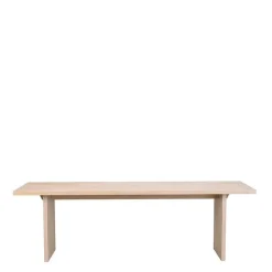 Wohnen White Wash Tisch & Lederstühle - Senatau (siebenteilig)