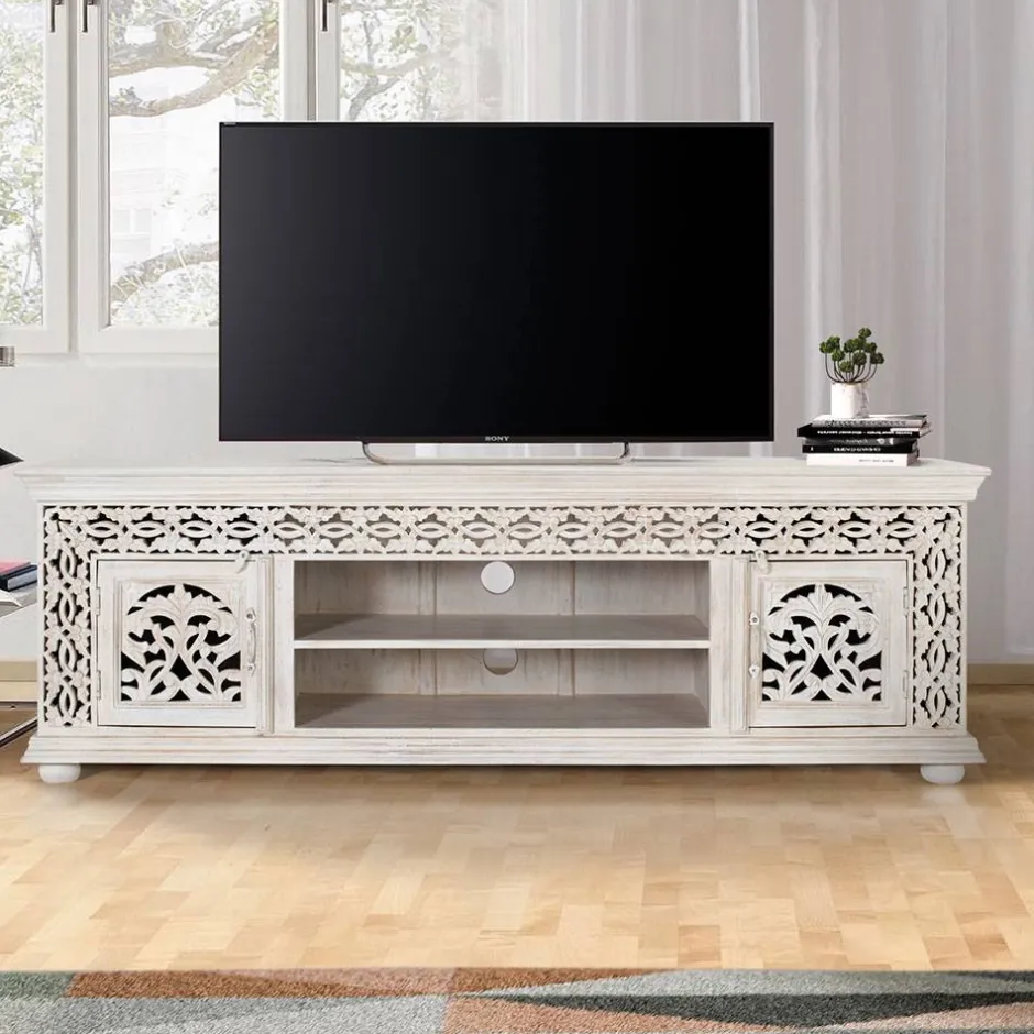 White Wash TV Lowboard - dekoratives Design - Snake^Wohnen Sale