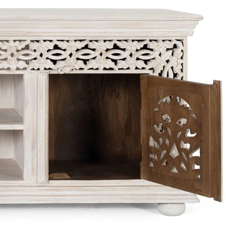 White Wash TV Lowboard - dekoratives Design - Snake^Wohnen Sale