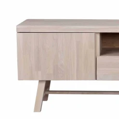 Wohnen White Wash TV Lowboard aus Eiche - Dioca