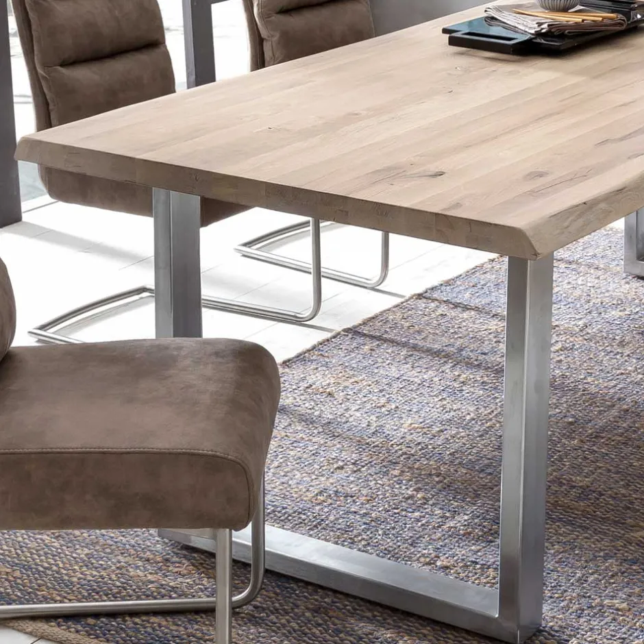 White Wash Wildeiche Tisch mit Baumkante - Botanios^Wohnen Discount