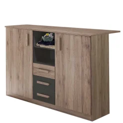 Wickelkommode in Eiche San Remo & Dunkelgrau - Jilamenda^Wohnen