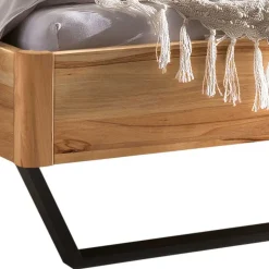 Wildbuche Bett mit Metallkufen in Anthrazit - Plestna^Wohnen Best