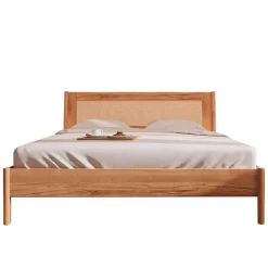 Wildbuche Bett mit Wiener Geflecht Kopfteil - Indrya^Wohnen Outlet