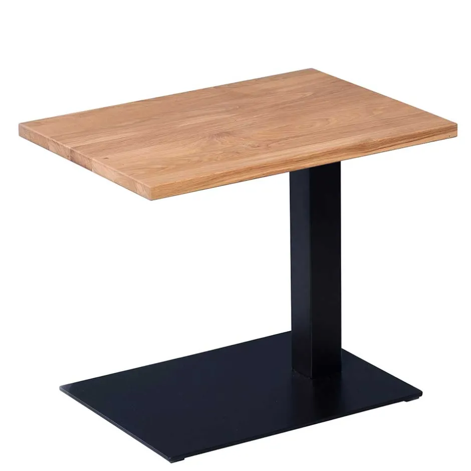 Wohnen Wildeiche Anstelltisch auf Säulengestell - Gamyna