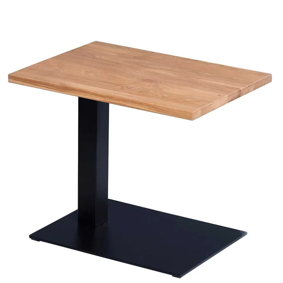 Wohnen Wildeiche Anstelltisch auf Säulengestell - Gamyna