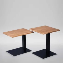 Wohnen Wildeiche Anstelltisch auf Säulengestell - Gamyna