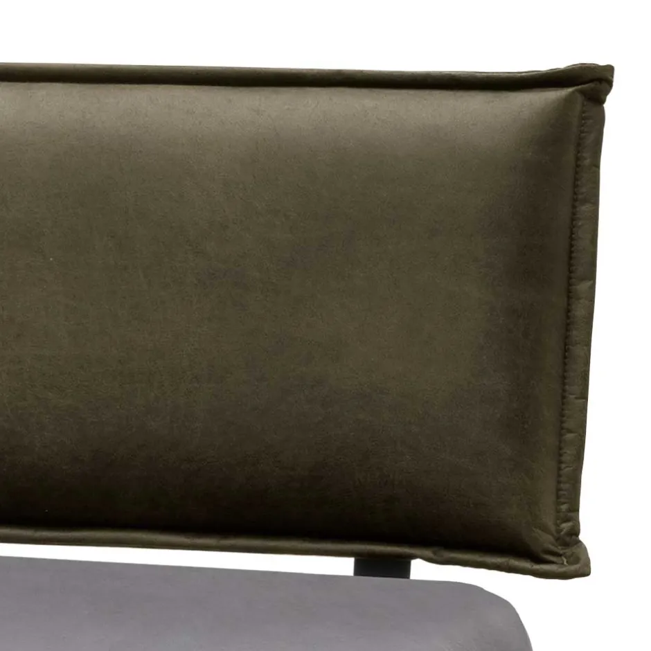 Wohnen Wildeiche Balkenbett mit Leder-Kopfteil - Abrahams