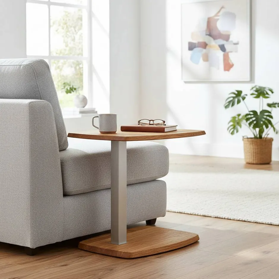 Wildeiche Beistelltisch auf Rollen - Jelka^Wohnen Online