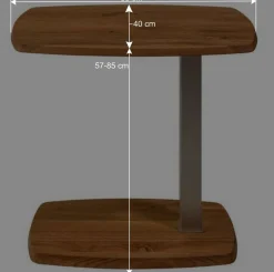 Wildeiche Beistelltisch auf Rollen - Jelka^Wohnen Online