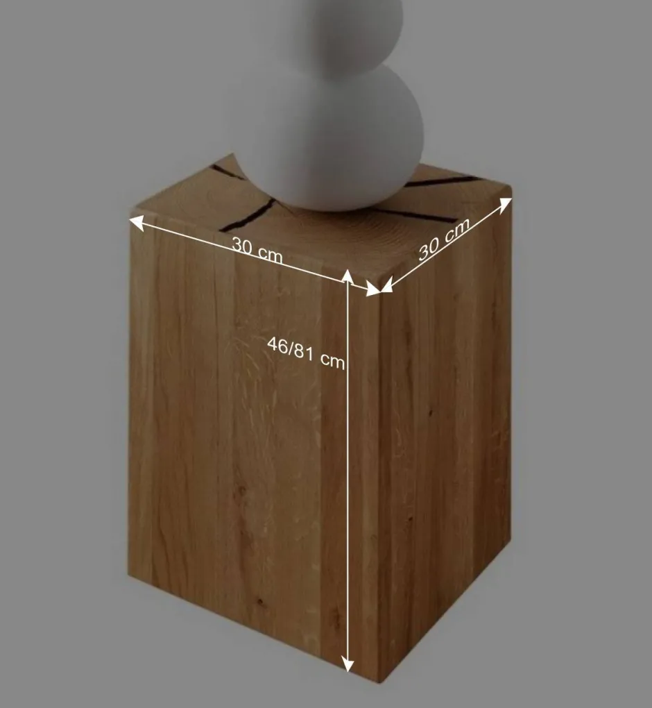 Wohnen Wildeiche Beistelltisch in Blockform - Acapella