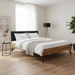 Wohnen Wildeiche Bett in Überlänge 200x220 cm - Mandirov