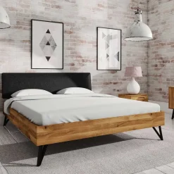 Wohnen Wildeiche Bett in Überlänge 200x220 cm - Mandirov