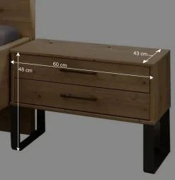 Wildeiche Bett mit Metallkufen - Siestago^Wohnen Hot