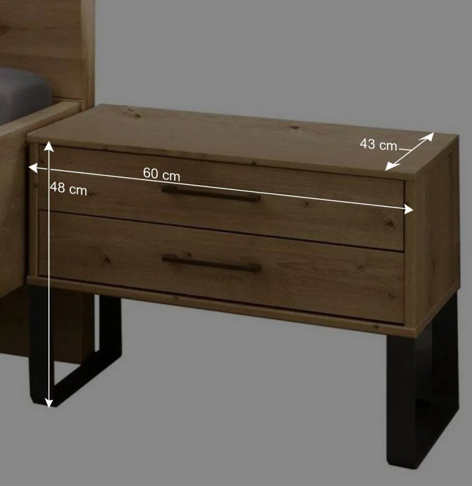 Wildeiche Bett mit Metallkufen - Siestago^Wohnen Hot