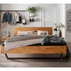 Wildeiche Bett mit Metallkufen in Schwarzgrau - Tomya^Wohnen Online