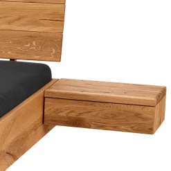 Wildeiche Bett mit Metallkufen in Schwarzgrau - Tomya^Wohnen Online