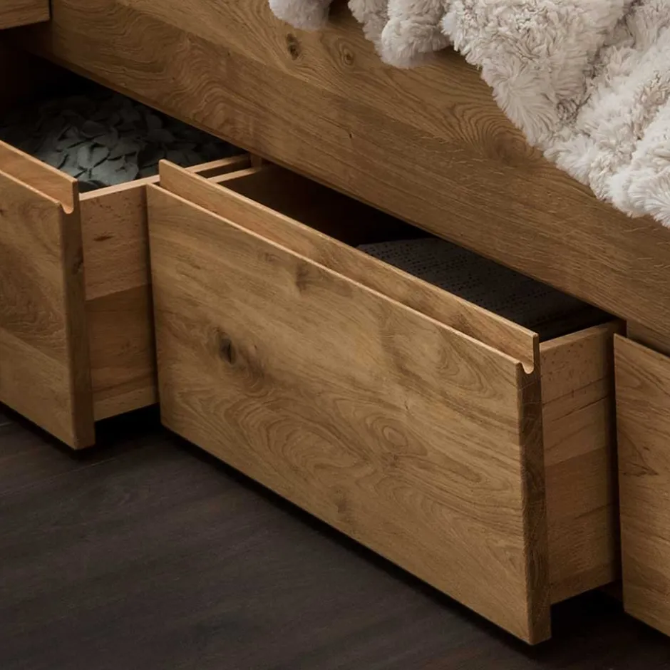 Wohnen Wildeiche Bettanlage mit Stauraum - Zennian (dreiteilig)