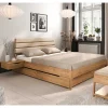 Wohnen Wildeiche Designbett mit Nachtkonsolen - Dominus (dreiteilig)