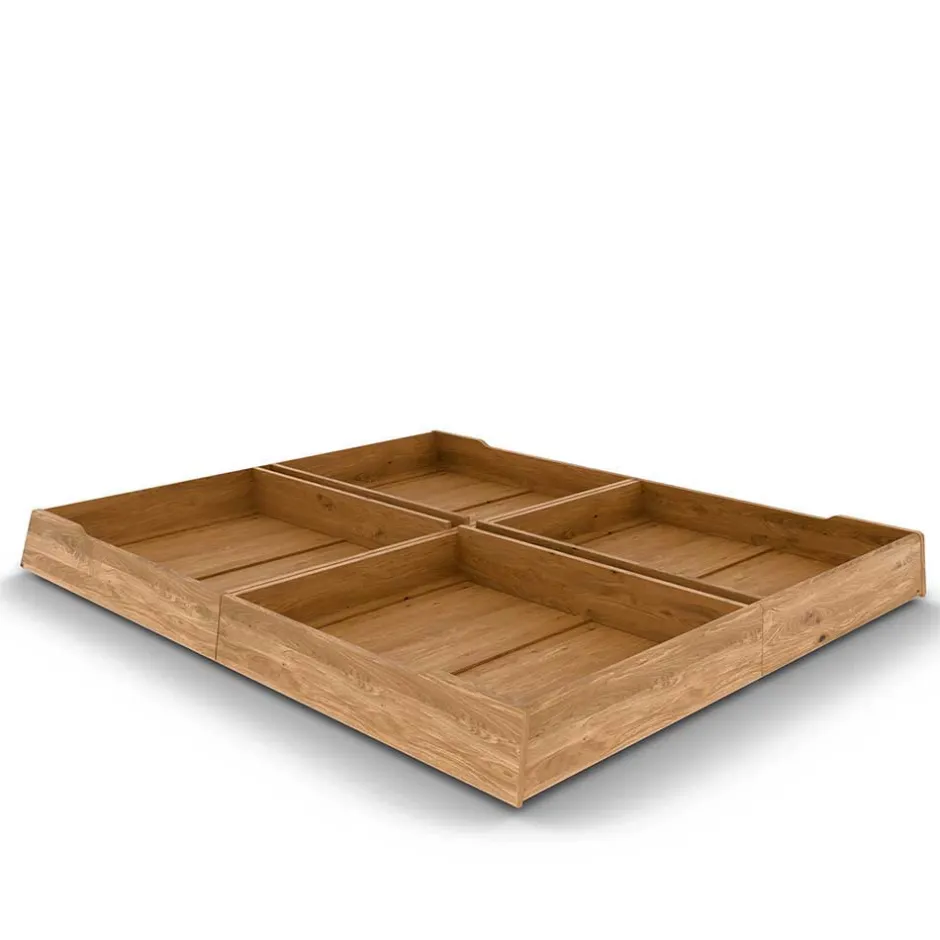 Wohnen Wildeiche Designbett mit Nachtkonsolen - Dominus (dreiteilig)