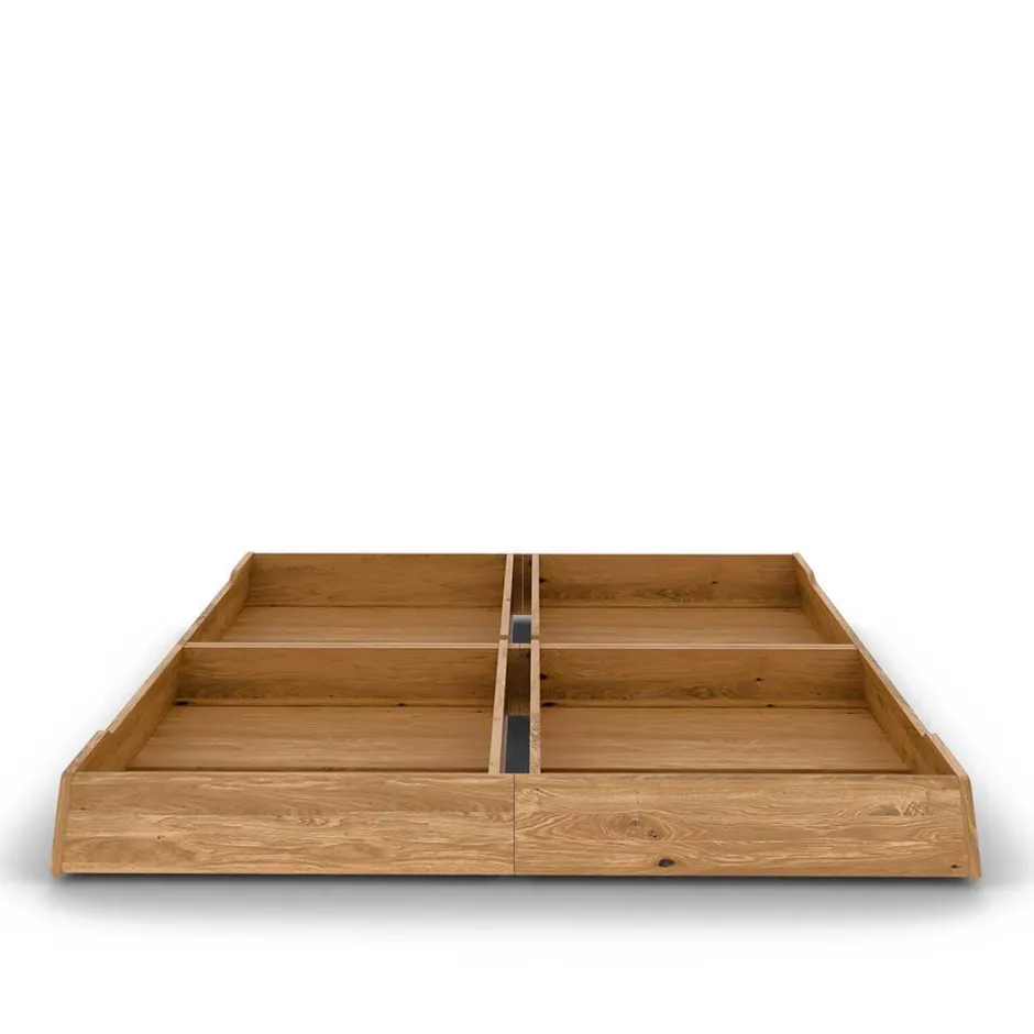 Wohnen Wildeiche Designbett mit Nachtkonsolen - Dominus (dreiteilig)