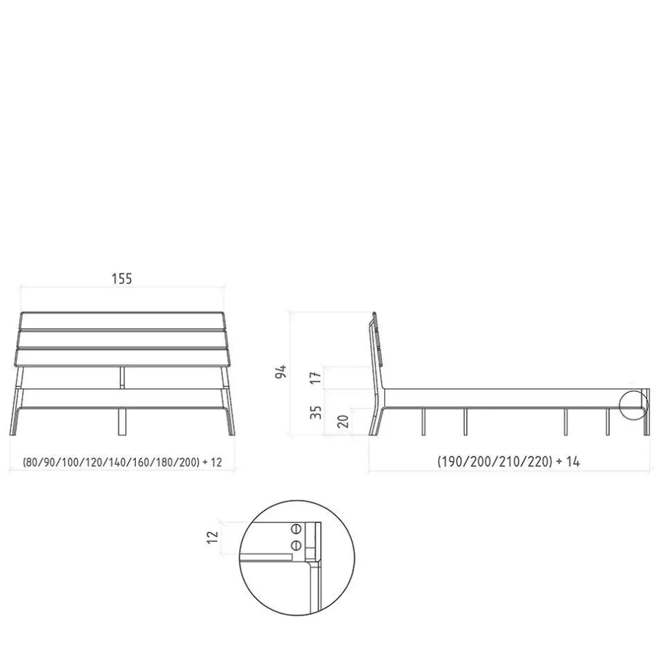 Wohnen Wildeiche Designbett mit Nachtkonsolen - Dominus (dreiteilig)