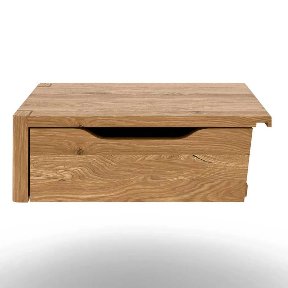 Wohnen Wildeiche Designbett mit Nachtkonsolen - Dominus (dreiteilig)