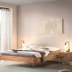 Wildeiche Doppelbett - kein Kopfteil - Defelira^Wohnen Online