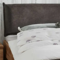 Wildeiche Doppelbett mit Polsterkopfteil - Esvilda^Wohnen Discount