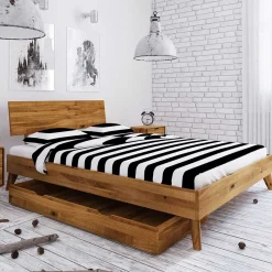 Wohnen Wildeiche Einzelbett mit Unterlänge 190 cm - Eavy III