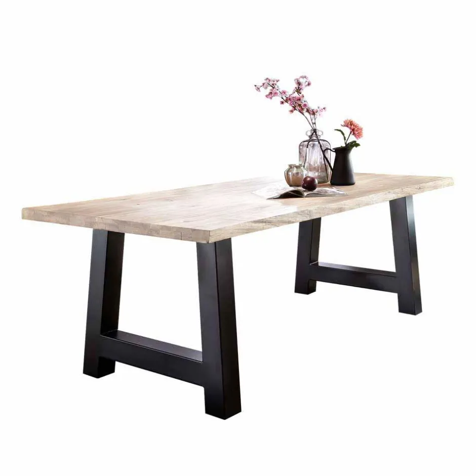 Wohnen Wildeiche Esstisch in Weiß gekälkt - Tenna