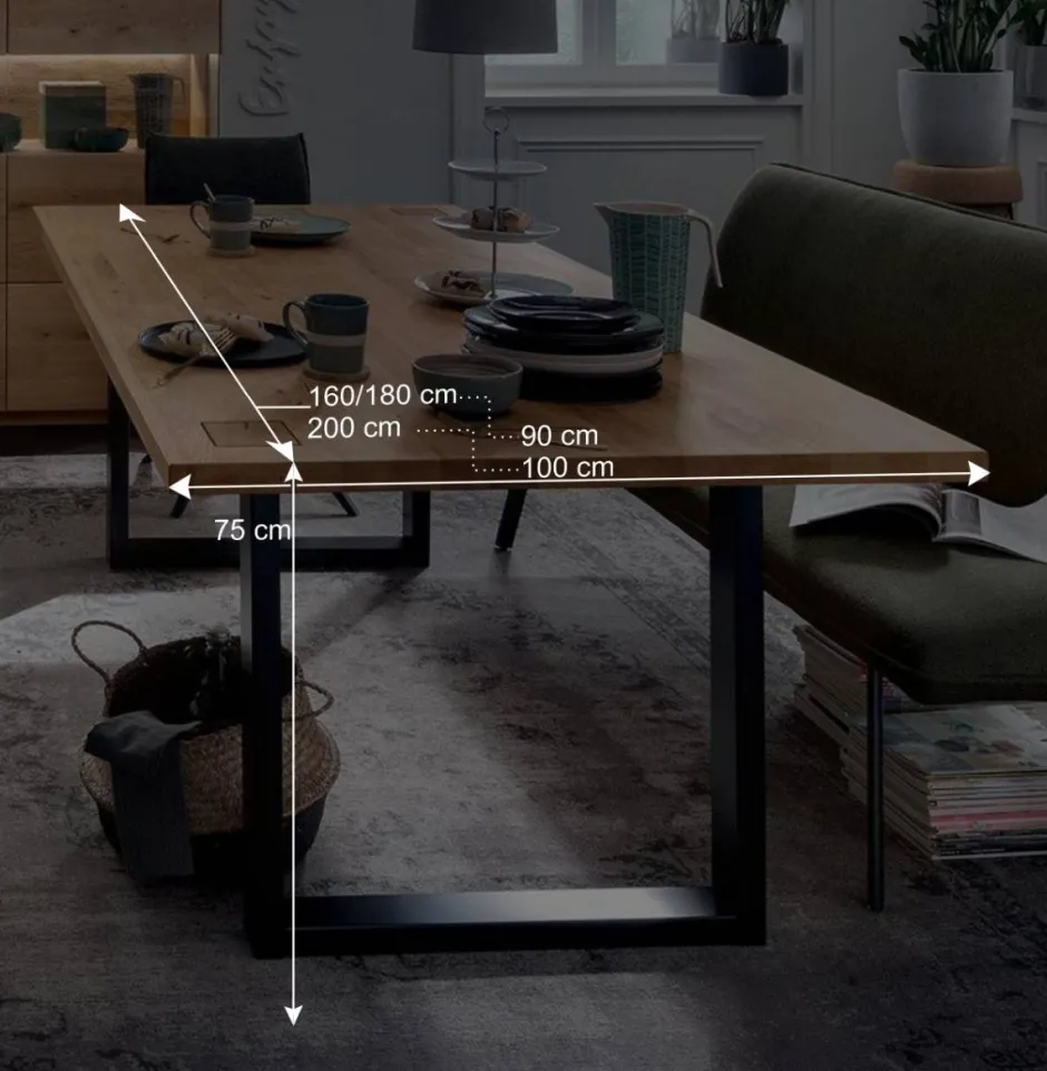 Wildeiche Esstisch mit U Bügelbeinen - Millena^Wohnen Sale