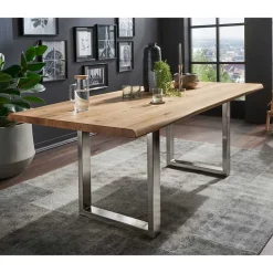 Wohnen Wildeiche Esstisch mit U-Beinen - Tanina