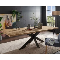 Wohnen Wildeiche Esszimmer Esstisch mit Spider Gestell - Ostrico