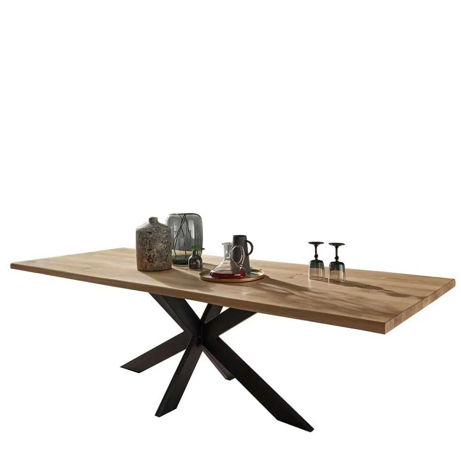 Wohnen Wildeiche Esszimmer Esstisch mit Spider Gestell - Ostrico