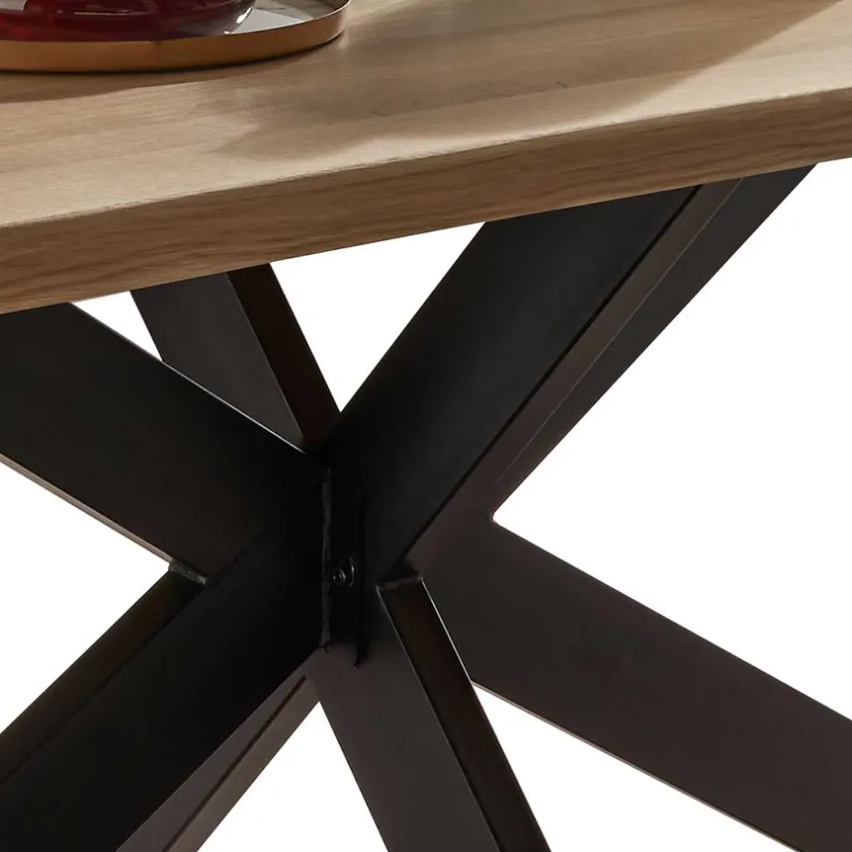 Wohnen Wildeiche Esszimmer Esstisch mit Spider Gestell - Ostrico