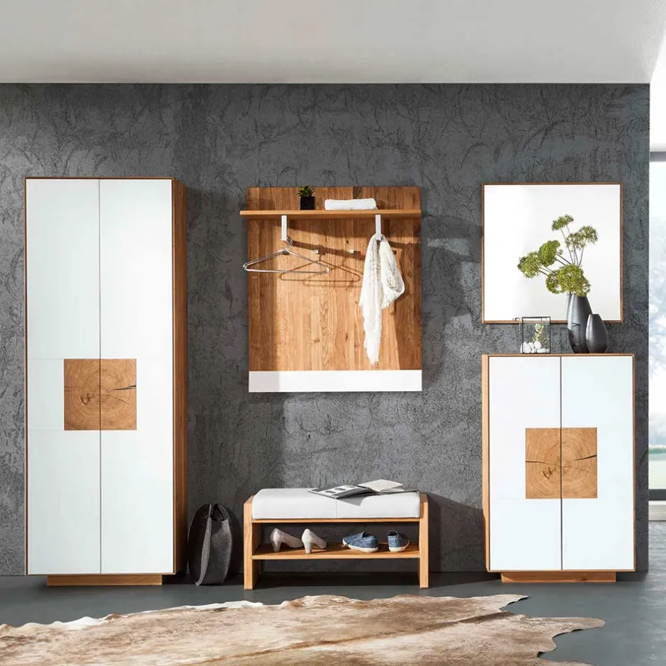 Wohnen Wildeiche Flur Möbel Kombi - Mandrey (fünfteilig)
