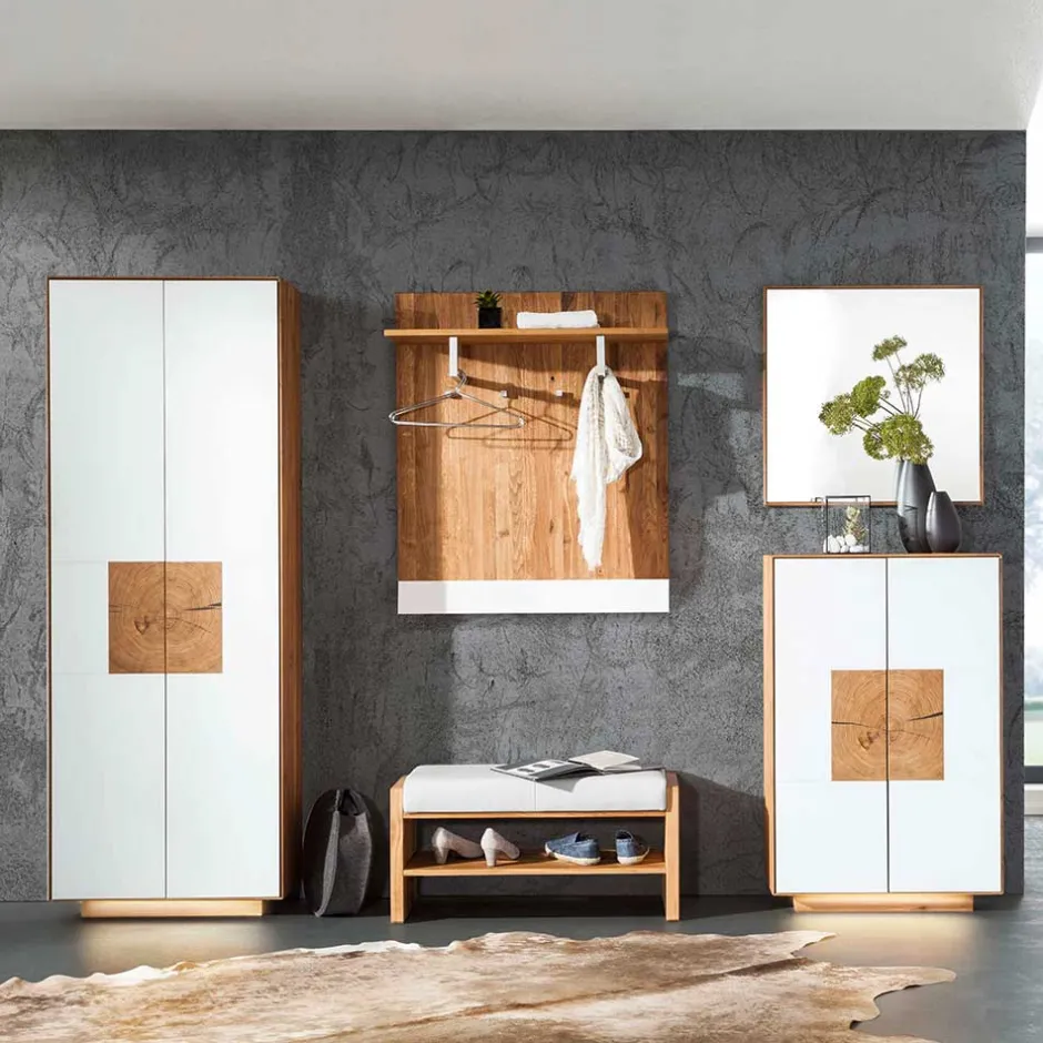 Wohnen Wildeiche Flur Möbel Kombi - Mandrey (fünfteilig)