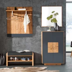 Wohnen Wildeiche Flurmöbel Set - Mandrey (vierteilig)