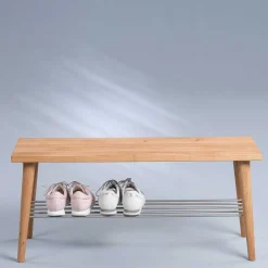 Wildeiche Garderobenbank 90x40x30 cm - Fancys^Wohnen Clearance