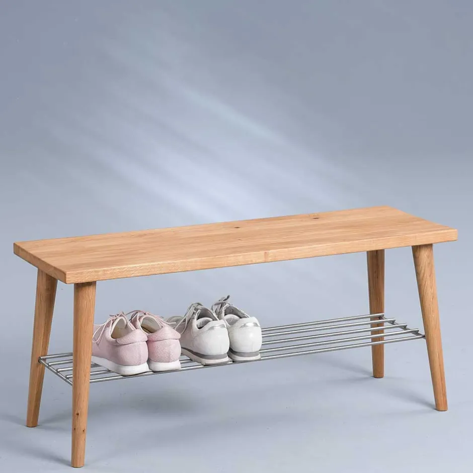 Wildeiche Garderobenbank 90x40x30 cm - Fancys^Wohnen Clearance